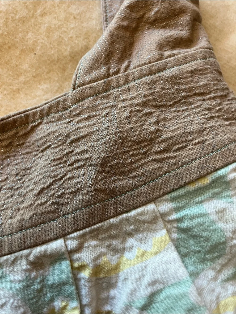 Reversible, handmade cotton, hobo bag pastels big pockets and wide shoulder